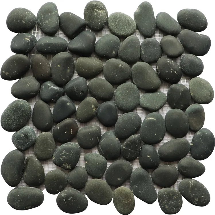 Lot de 15 boules de mosaïque en pierre, aspect aléatoire, noir