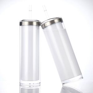 25pcs Sublimation 20oz <b>Snowglobe</b> Straight Glitter Soda Beer Coffee Snow Globe Tumbler Mug with Lid Straw Gifts - Product Image 2