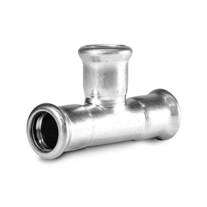 Raccord en acier au carbone en forme de T, diamètre 22 mm, longueur 25,4 cm, pour utilisation en plomberie - Product Image 1