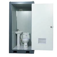 Conception graphique Toilette portable Salle de bain chimique moderne Maison préfabriquée confortable Salle de bain complète pour porte à panneau sandwich extérieur