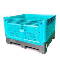 Boîte à palette en plastique pliable réutilisable 1200*1000*810mm pour la récolte des fruits et légumes en agriculture et le stockage en entrepôt