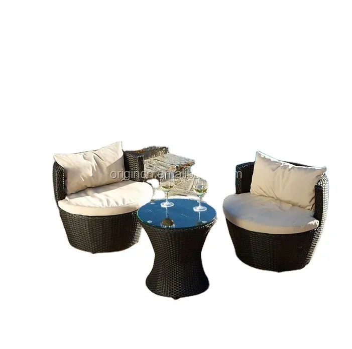 Плетеная китайская мебель для кафе с полосатым узором, дизайн с толстой спинкой и Круглый Чайный Столик, Штабелируемый стул