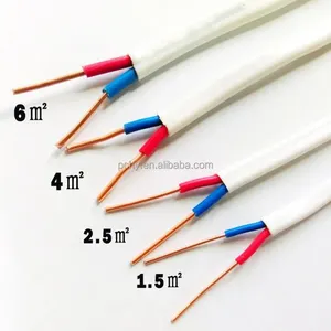 BVVB 2*1.0mm2 cobre PVC aislado y forrado Cable plano cables paralelos eléctricos planos flexibles