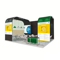 Système de stand multifonctionnel en tissu de 62 mm, structure modulaire incurvée, prêt pour l'affichage multimédia