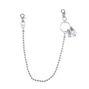 Cadena de cintura con diseño de esqueleto, aleación de zinc, colgante de mano de fantasma de Halloween, cadena de cuentas redondas, cadena corporal de moda Hip Hop - Product Image 5