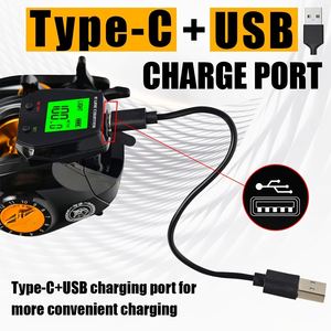 Moulinet de pêche électrique rechargeable par USB avec écran LED grand format pour le matériel de pêche en extérieur - Product Image 4