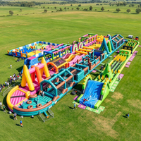 Parcours d'obstacles gonflable géant personnalisé pour parc d'attractions