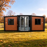 Villa préfabriquée écologique de 20 et 40 pieds, maison conteneur de luxe extensible avec mur en verre, design ferme 5