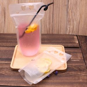 <span class=keywords><strong>Pochette</strong></span> à emporter jetable personnalisée de 500ml en PE avec impression offset pour thé au lait jus bière soda et vin - Product Image 1