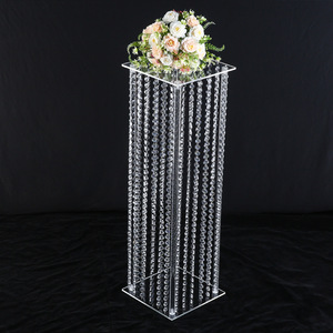 Colonne Trasparenti, Supporti <span class=keywords><strong>Quadrati</strong></span>, Fondali Floreali, Eleganti Supporti <span class=keywords><strong>per</strong></span> <span class=keywords><strong>Fiori</strong></span> in Cristallo Acrilico, <span class=keywords><strong>Vasi</strong></span> Alti <span class=keywords><strong>per</strong></span> Centrotavola Matrimoniali - Product Image 2