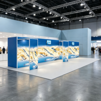 Panneau lumineux suspendu léger 16*6M pour stand d'exposition, équipement de salon professionnel, toile de fond