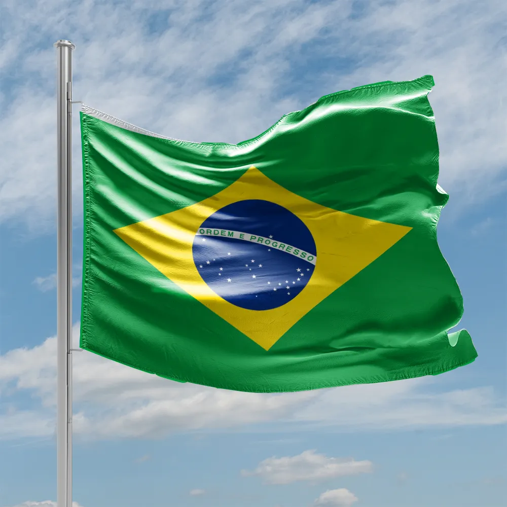 100% poliéster personalizado bandeira do brasil