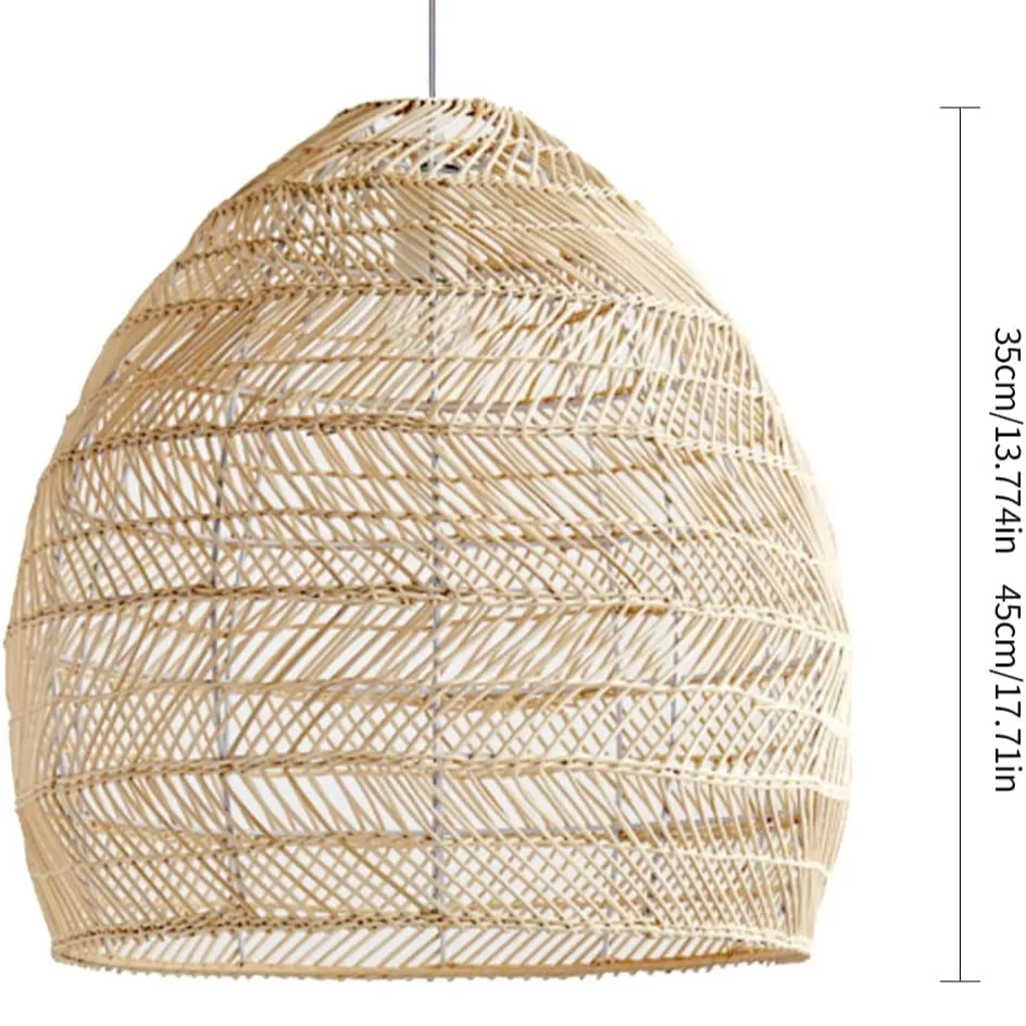 Rattan chandelier lamp shade replacement wicker lamp shade Small hanging chandelier lamp shade Suitable for bedroom Living room