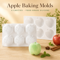 Moule en silicone à 6 cavités pour gâteau mousse aux pommes, idéal pour la pâtisserie de Noël, moule réaliste pour fruits, crème glacée et desserts français