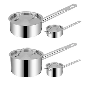 High End matte composite base Long handle Cooking Stainless Steel cookware pot sets lid soup & stock pots