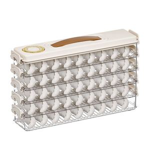 Moderna Caja para Guardar Dumplings con Tapa, Plástico PP de Grado Alimenticio, Transparente, para Congelador, Conservación de Alimentos, Caja de Almacenamiento para Refrigerador de 5 Capas - Product Image 5