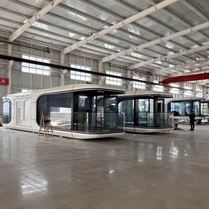 Maisons en conteneur préfabriquées modulaires mobiles de style chinois de luxe Conception de capsule spatiale pour centre commercial Hôtel École Panneau sandwich extérieur - Product Image 1