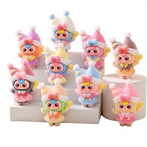 Adorables figurines de dessins animés pour enfants, ornements 3D floqués, sacs surprises mystérieux à trois personnages, collection de jouets pour enfants en capsule - Product Image 2