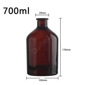 Màu hổ phách nâu 700ml rượu mạnh Gin rượu Vodka rượu rum Brandy Tequila chai thủy tinh - Product Image 2