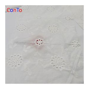 Tela de Muselina de Algodón Orgánico con Encaje Cluni al por Mayor - Product Image 4