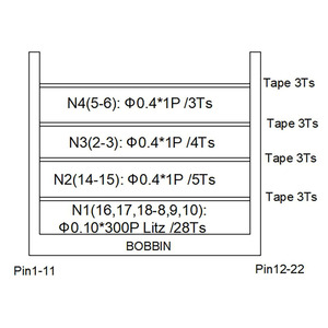Transformador de Potencia Electrónico de Alta Frecuencia EC <span class=keywords><strong>ER</strong></span> EC49, Transformador de Voltaje Monofásico, Estructura de Bobina Toroidal EI, Núcleo de Ferrita - Product Image 6