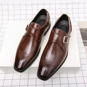High-end British-style Business Formal Genuine Leather Oxford <b>Shoes</b> Men Pointed-Toe Handcrafted Groom Lace-Up Anti-Slippery All - Product Image 5