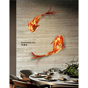 Lampe murale de style japonais en forme de poisson Koi, abat-jour en plâtre, source de lumière LED pour la décoration des restaurants, des hôtels et des couloirs - Product Image 5