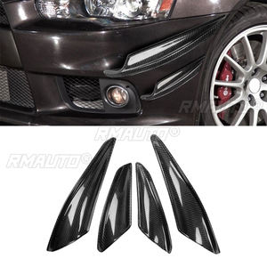 Para Mitsubishi Lancer Evolution X EVO 10 2008-2010, Alerón Lateral Delantero de Fibra de Carbono, Divisores, Cubierta de Ventilación de Aire - Product Image 1