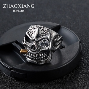 Bague Crâne en Acier Inoxydable pour Hommes, Bijoux Punk, Accessoires de Doigt, Style Hip Hop, Cadeaux Tendance - Product Image 2