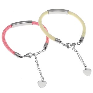 Bracelets de charme tendance en corde tressée en forme de cœur, bijoux de couple, cadeau pour la Saint-Valentin, anniversaire, étudiants - Product Image 4