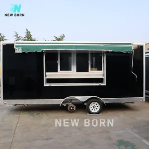 Newborn 14.5ft carrinho de comida móvel caminhão de suprimentos de comida van para venda rebocável cozinha pizza lanche reboque de comida quadrado