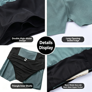 Celana Lari Pria 2 in 1 Lapis Ganda Bernapas Celana Olahraga Atletik Gym Fitness Wear Custom LOGO - Product Image 3