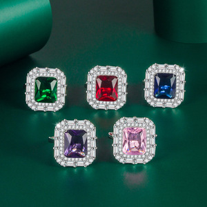 YL thời trang Ladies 'waterdrop <span class=keywords><strong>Ruby</strong></span> Emerald nhẫn vàng hồng kim cương sống động thạch anh tím bốn vuốt sống miệng hình quả lê - Product Image 4