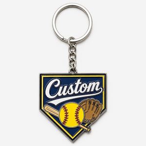 Porte-clés personnalisés en gros de haute qualité, chaînes à thème, logo de club de softball, design de jeu, souvenirs - Product Image 3