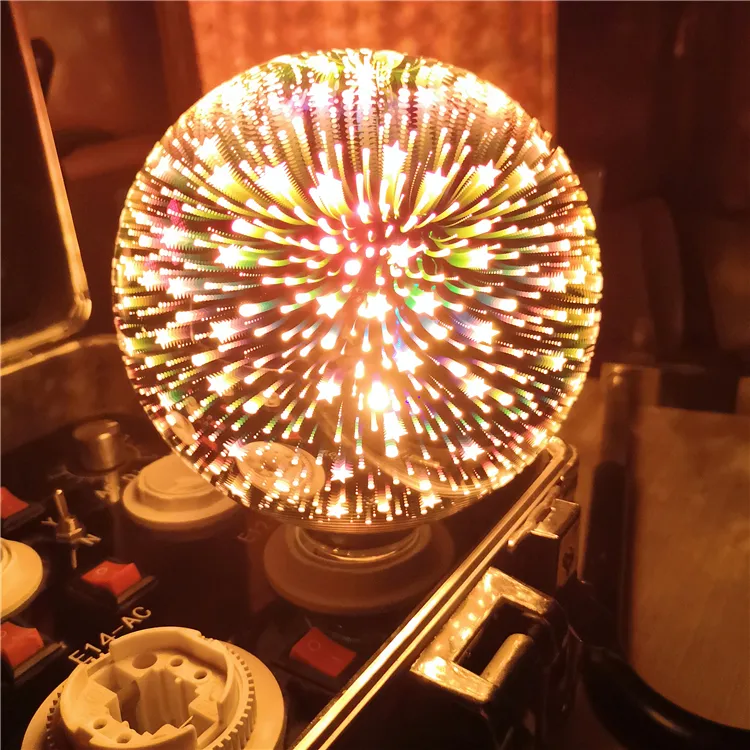 Epsilon-bombilla Edison de larga vida para decoración navideña, luz de fuegos artificiales de globo 3d, Base E26, G95, 5w
