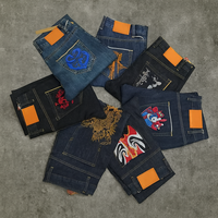 Baggy streetwear personnalisé de haute qualité pour homme, baggy à jambe droite brodé, jeans évasés grande taille pour hommes, pantalon en denim brodé pour hommes