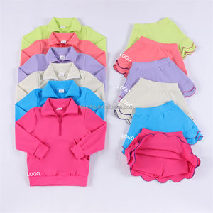 Yeni varış 2in1 çocuklar spor elbise baskılı sıkı Hollow geri spor Yoga eğitim dans giyim çocuklar için - Product Image 1