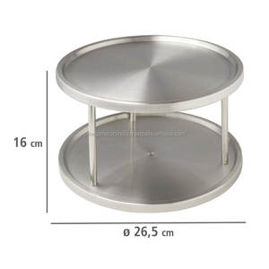 Plateau à gâteau en aluminium et support à gâteau à 1 étage en métal fini argenté pour mariage et décoration intérieure - Product Image 4