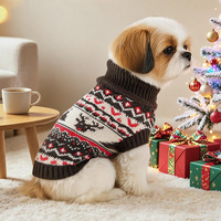 Pull pour chien en tricot marron pour l'automne et l'hiver, vêtements de Noël pour animaux de compagnie, pull chaud pour chiot, vente en gros en stock