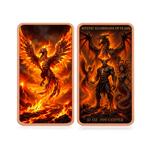Lingotto di Rame Puro al 99,9% da 10 Once, Lingotto da Collezione con <span class=keywords><strong>Creature</strong></span> Mitologiche Fiammeggianti, Idea Regalo - Product Image 3