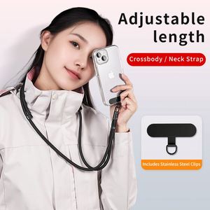 Adjustable <b>Polyester</b> Mobile Phone <b>Lanyard</b> Phone Tether Patch Universal Crossbody Neck Strap for Cell Phone Accessories Case Use - Product Image 2