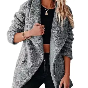 Winter Warm Products 2023 Pocket Full Zipper Jacket pour les femmes Fashion Fleece Jacket