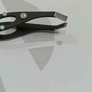 Nouvelle pince à épiler à sourcils en acier inoxydable à pointe inclinée avec pince à cils Design coupe diamant Extension de cils Couleur noire Livré pochette - Product Image 2