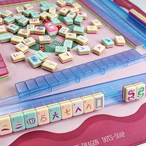 Juego de Fichas de Mahjong Americanas de Acrílico Azul <span class=keywords><strong>Coral</strong></span>, Modernas, Plegables, para 4 Jugadores, Diseño de Lujo Premium, Portátiles, para <span class=keywords><strong>Casino</strong></span> - Product Image 5