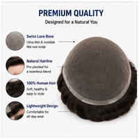 Système de remplacement capillaire pour hommes, base en dentelle complète, 100% cheveux vierges indiens Remy, nœuds blanchis, sans chirurgie, ligne de cheveux naturelle