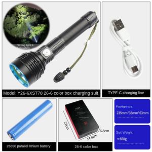 Güç meşale USB şarj metal düğme süper parlak uzun atış alüminyum fener - Product Image 6