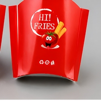 Boîte à frites en papier personnalisée, emballage alimentaire jetable, conteneur à collation en carton pour la restauration rapide