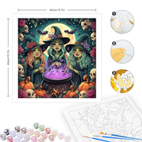 CHENISTORY Peinture par numéros DIY, thème Sorcier d'Halloween, Cadeau fait main, Art mural moderne