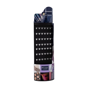 Custom Metal Pegboard Display Stand with <b>Hooks</b> for Makeup Brushes <b>Tools</b> Cosmetic Store Floor Standing Retail Merchandise - Product Image 2