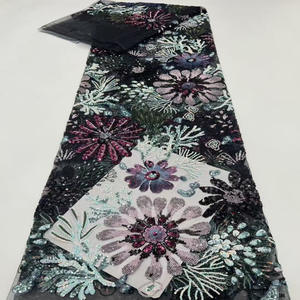 Patrón de planta Colorido Lentejuelas Bordado Vestido de <span class=keywords><strong>mujer</strong></span> <span class=keywords><strong>Chaleco</strong></span> Disfraces de rendimiento Tela de lentejuelas Encaje - Product Image 1